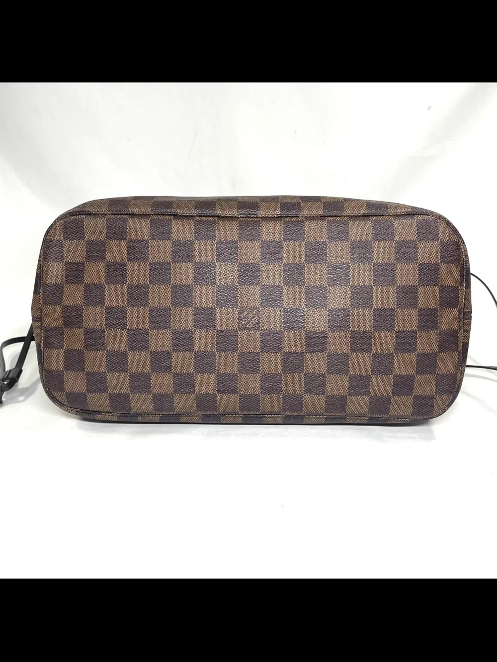 Louis Vuitton Brown Checkered Tote with Red Interior Trim